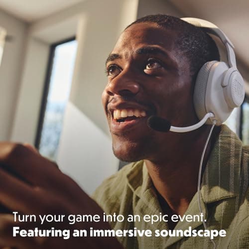 JBL Quantum 100M2 Wired Over-Ear Gaming Headset with Detachable Microphone, JBL QuantumSOUND Signature Sound, 3.5mm Jack Cable, Compatible with Many Platforms, Mute Function, White - Image 7