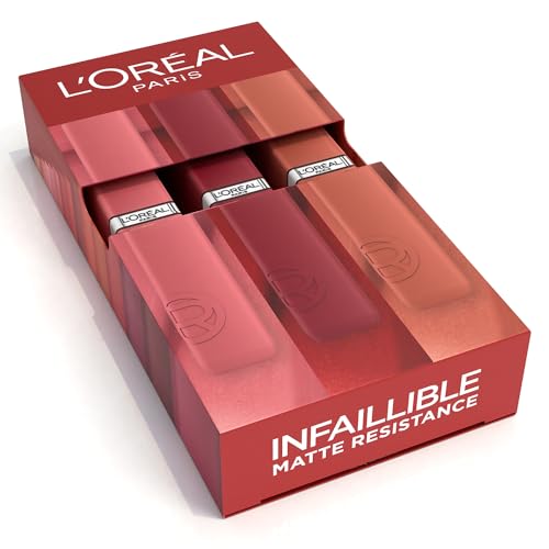 L’Oréal Paris - Coffret 3 Rouges à Lèvres Liquide Longue Tenue - Couleur Intense & Fini Mat - Sans Transfert - Infaillible Matte Resistance : Teintes (115), (120), (420) - Image 2