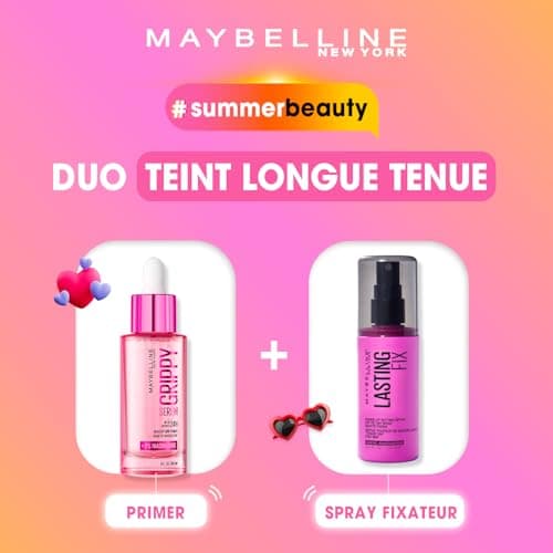 Long-Lasting Duo – Maybelline New York – Grippy Serum Base + Lasting Fix Fixing Spray – Plumped Skin & Long-Lasting Makeup - Image 3