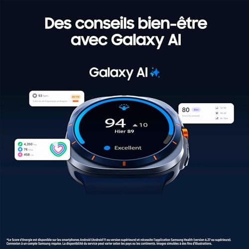 Samsung Galaxy Watch Ultra (2025), Smart Watch, Action Button, Galaxy AI, Dual Frequency GPS, 4G, 47mm, Titanium Blue, 25W Fast Mains Charger Included, FR Version - Image 5