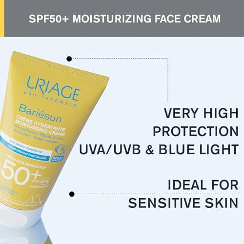 Uriage Bariesun Fragrance Free Sun Cream SPF50+ - High UVA/UVB & Blue Light Protection - Sweat Resistant - Non-Comedogenic - No White Traces - Ideal for Sensitive Skin - 50 ml - Image 5