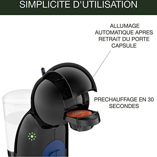 Krups Nescafé Dolce Gusto Coffee Capsule Machine, Pressure 15 Bars, Coffee Pod Machine, Cold or Hot Multi-Drinks, Intuitive, Compact, Eco Fashion, Piccolo XS Noire YY4202FD - Image 6
