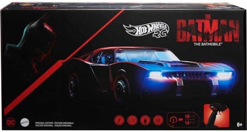 Hot Wheels The Batman Batmobile Radio Controlled 1/10 Scale Remote Control Vehicle with USB Rechargeable Remote Control Child Toy HCD19 - Image 8