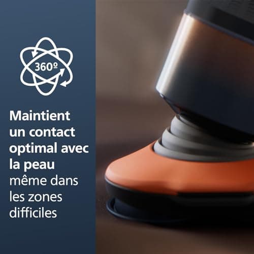 Philips 5000X Series - Rasoir électrique 100 pourcent étanche, Technologie SkinProtect, Tête flexible à 360°, Charge rapide, Capot de protection, Orange, modèle X5012/00 - Image 8