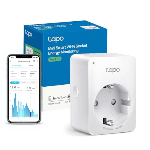 Tapo Prise Connectée WiFi, Suivi de consommation, 16A Type F, compatible avec Alexa et Google Home, Contrôler le radiateur, le chauffage, Économie d'énergie, Commande vocale, Tapo P110(1-pack) - Image 3
