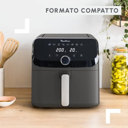Moulinex Easy Fry Mega Air Fryer, Extra Large 7.5L Capacity, Up to 8 People, 8 Preset Programs, Compact Size, Application with Recipes, Dishwasher Safe, EZ855H, Black - Image 5