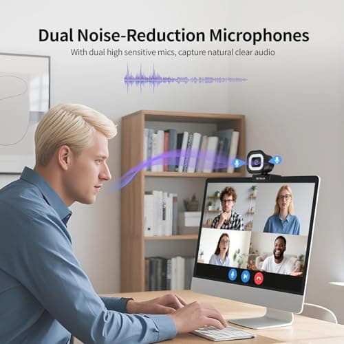 TOALLIN 4K Webcam with Ring Light, Remote Control, Auto Focus PDAF, 12 Million Pixels, Built-in Dual Microphone, 5X Digital Zoom, Webcam for Live Streaming and Video Calls - Image 7
