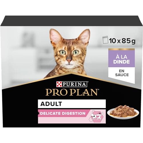 PURINA PRO PLAN | DELICATE DIGESTION | Complete Food for Adult Cats | Helps Promote a Healthy Digestive System | Sliced in Sauce | Turkey | Individual Serving | 10 x 85g - Image 3