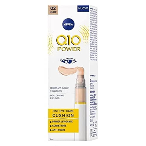 NIVEA Q10 Power 3in1 Eye Care Cushion 02 Nude 4 ml, crème contour des yeux colorée et hydratante, apprêt pour les yeux anti-âge avec coenzyme Q10, correcteur cernes lissant - Image 2