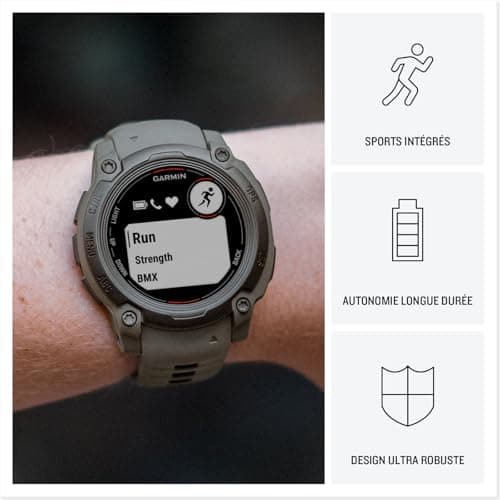 Garmin Instinct E - Rugged Smart GPS Watch - Black with Charcoal Grey Band - 40mm Case - Image 4