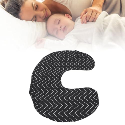 Taie d'oreiller d'allaitement en Forme de U avec Un Design Facile à Nettoyer pour Les Nouvelles Mamans, Cette Housse de Coussin d'allaitement Offre Une Surface Douce à (Noir Géométrique) - Image 6