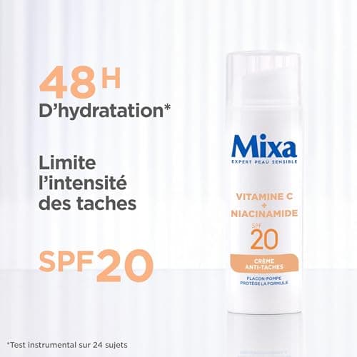Mixa - Anti-Spot Cream SPF 20 with Vitamin C and Niacinamide - Dull and uneven skin tones - Uniforming brightening - Light and refreshing texture - Antioxidant pump bottle - 50 ml - Image 7