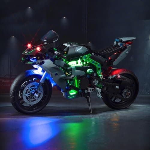 BrickBling LED Motorcycle Light Kit Lego Technic Kawasaki Ninja H2R (No Lego) Decorative Lighting Kit for Lego 42170 Kawasaki Ninja H2R Motorcycle Creative Toys, DE-42170-P64101 - Image 8