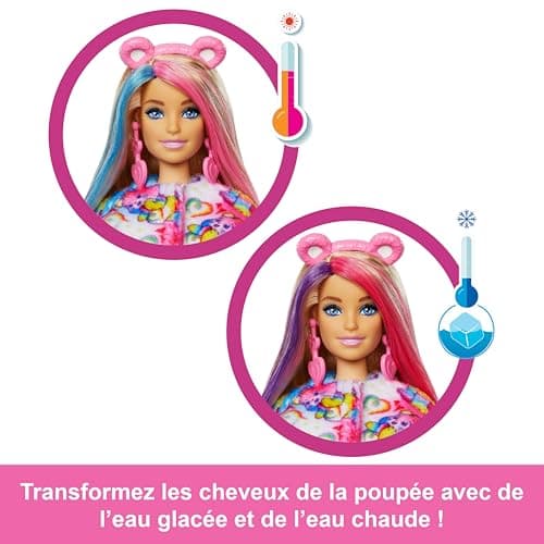 Barbie Barbie Cutie Reveal Caring Bear Doll, with Toutensemblance and 10 Surprises Including Colour Changing and Mini Bear, JFV60 - Image 3