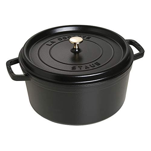 STAUB Enamelled Cast Iron Casserole Dish with Lid, Suitable for All Heat Sources Including Induction, 7 to 8 People, Round, 30 cm, 8.34 L, 8.9 kg, Matte Black - Image 2