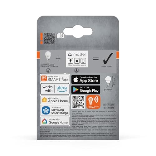 OSRAM SMART+ Ampoule goutte RGB (lot de 2, E14, 9W) – 16M couleurs – lumière réglable – Matter via Wi-Fi – Alexa, Google, Apple - Image 6