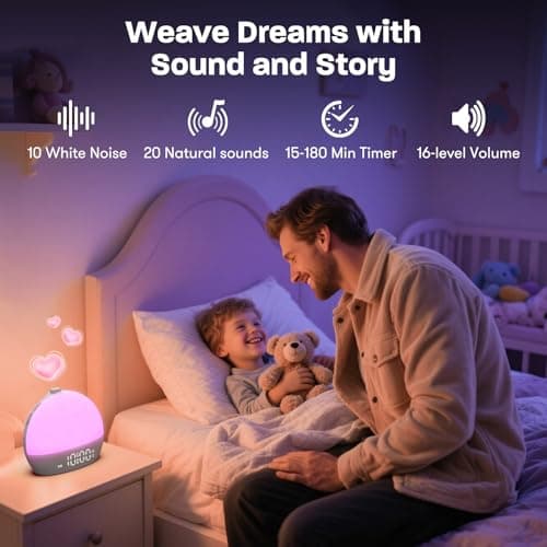 Dawn Simulator Luminous Alarm Clock with 7 Ringtones, Bedside Lamp, 20 Brightness Levels, 30 Natural Sounds, Snooze, Timer, 12 Colours Alarm Clock Light Nightlight for Kids/Adults - Image 5