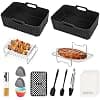 Air Fryer Silicone Trays Compatible with Ninja Foodi 7.6L AF300EU, 9.5L AF400EU, Princess 182074, Innsky 8L, Emerio AF-126672, Instant Pot 7.6L, N8WERK, MAXXMEE - Image 2