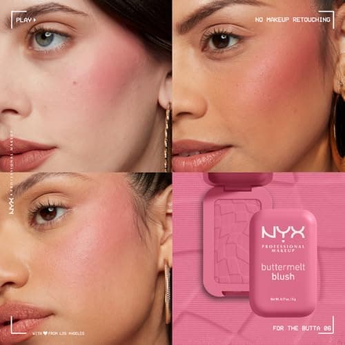 NYX PROFESSIONAL MAKEUP - Powder blush, enriched with mango butter, almond butter & shea butter - Melting texture - Vegan formula - Buttermelt Blush, Shade : For the Butta - Image 7