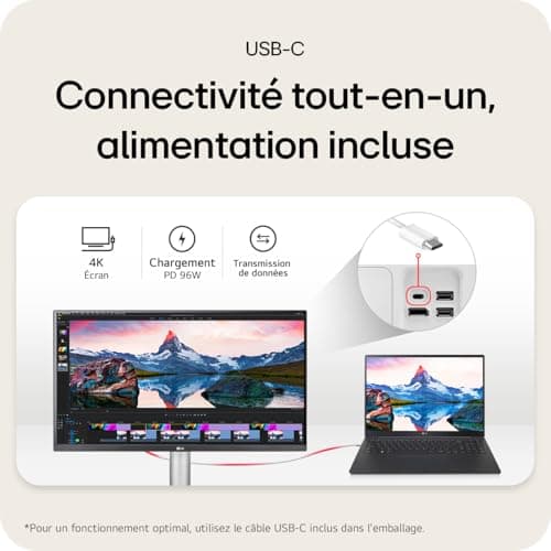 LG Ultrafine 27UP850K-W 27" 4K PC Monitor - IPS Panel UHD (3840 x 2160), 5ms GtG 60Hz, DisplayHDR 400, DCI-P3 95% (CIE1976), Reading Mode, Tilt, Height Adjustable - Image 6