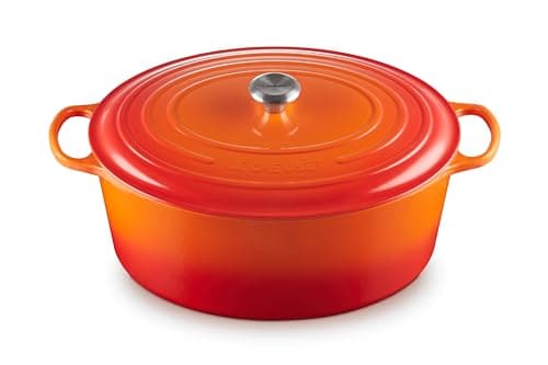 Le Creuset Signature Enamelled Cast Iron Casserole Dish with Lid, 40 cm, Oval, 13.9 L, Volcanic, 21178400902430 - Image 3