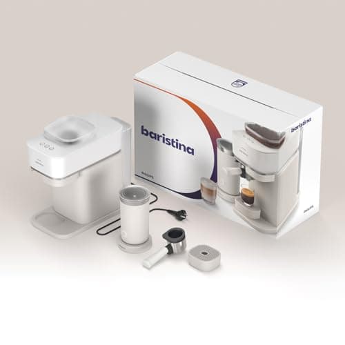 Philips Baristina Espresso Machine, Milk Frother Included, Real Espresso, Made Easy, 16 Bar Pressure, Built-in Grinder, White Machine with White Filter Holder (BAR303/00) - Image 5