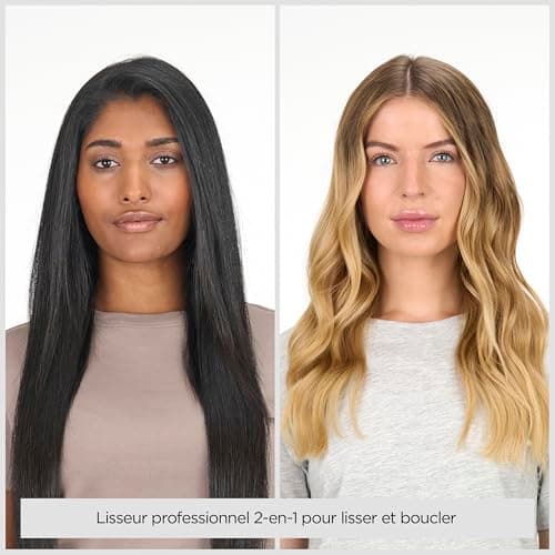 BaByliss Lisseur Cheveux Straight And Curl Brilliance-Plaques en titane, Ionique Anti-Frisottis,Chauffe rapide en 15 Secondes,Design métallique incurvé,5réglages de température jusqu'à 235°C,ST482E - Image 3