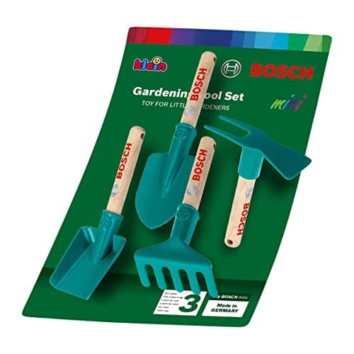 Theo Klein 2735 Bosch Hand Gardening Tool Set I Includes Spade, Rake, Shovel and Hoe I Anti-UV I Hanging Holes I Toy for Children from 3 Years Old - Image 7