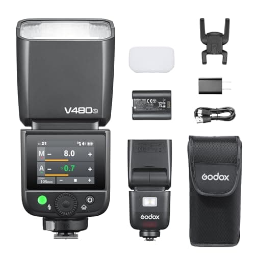 Godox V480S TTL Flash for Sony Camera, GN50 Speedlite Touch Screen Flash from Sony, HSS 1/8000s USB-C Charge Support 650 Times Flashes with Modeling Lamp - Image 3