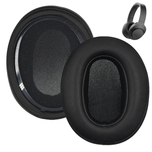 1 Pair of Ear Pads for Sony WH-XB900N, WH-CH710N, WH-CH720N, WH-RF400, MDR-RF895RK Over-Ear Headphones with Phonic Insulation Foam (Protein Leather - Black) - Image 2
