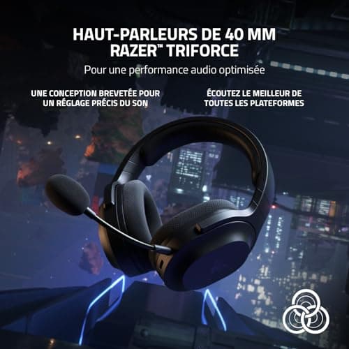 Razer Barracuda X - Casque Gaming sans Fil Multiplateforme (SmartSwitch Dual sans Fil, Design Ergonomique, TriForce 40mm, Microphone Cardioïde, Contrôles sur Casque, Batterie de 50h, USB-C) Noir - Image 6