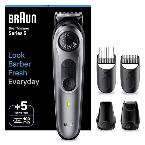 Braun Tondeuse À Barbe Series 5 BT5440 Pour Hommes, Lame Ultra Affutée Pour Bien Tailler La Barbe, 40 Réglages De Longueurs Et Outils De Stylisation, 1 Mini-Rasoir, 1 Sabot De Précision, Rechargeable - Image 3