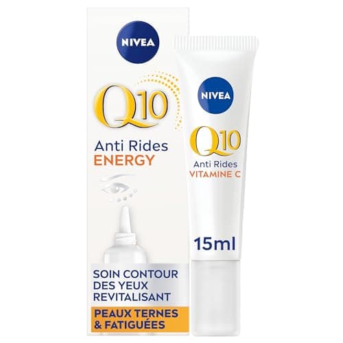 NIVEA Q10 Energy Soin Contour des Yeux (1x15 ml), crème anti rides yeux enrichie vitamine C & Guarana antioxydants, crème anti-âge anti-cerne yeux peaux ternes et fatiguées - Image 3