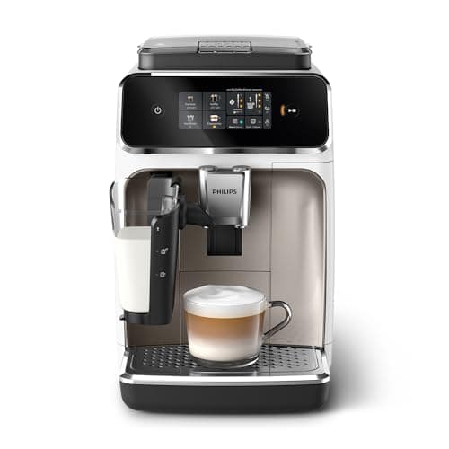 Philips Expresso broyeur Série 2300-4 Boissons, Écran tactile coloré, Carafe LatteGo, SilentBrew, Broyeur 100% Céramique, Machine à café à grain Blanc Chromé (EP2333/40) - Image 3