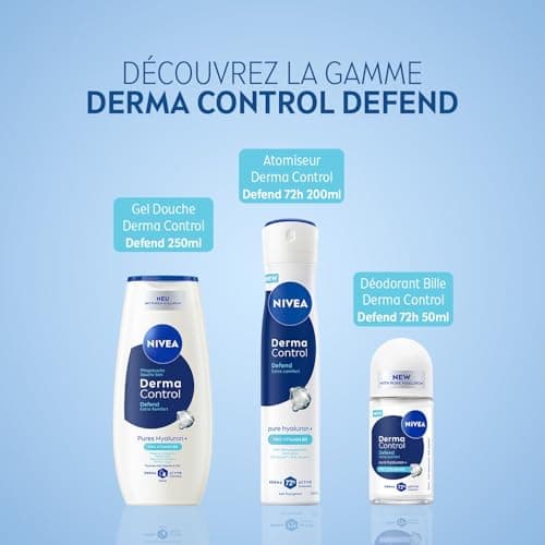 NIVEA - Gel Douche Corps Derma Control Defend - Sensation De Confort & Revitalisant - Enrichi En Acide Hyaluronique Pur & Pro-Vitamine B5 - Senteur Douce - pH Neutre - Tous Types De Peaux - 250 ml - Image 8