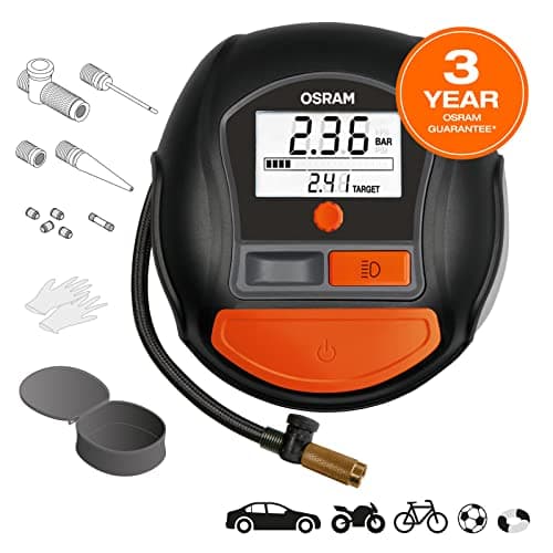 OSRAM TYREinflate RAPID, Digital and Portable Compressor, Auto Shut-Off, LED Light, Programmable, Electric Air Pump for Tyres, 12V Connection, Tyre Inflation in 2 Minutes - Image 3