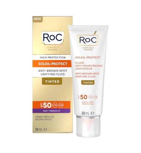 RoC - Soleil-Protect Fluide Anti-Taches Brunes Teinté Unificateur SPF 50 - Hydratant pour le Visage - Filtres Anti-UVA et Anti-UVB - Vitamine C - 50 ml - Image 4