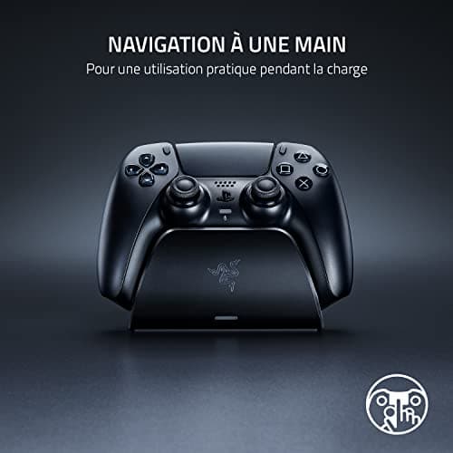 Razer Quick Charging Stand for PS5 Controller (Fast Charging, USB Powered, One-Hand Navigation) Midnight Black - Image 6