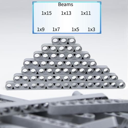114 Pieces Construction Techniques Set - Hole Beams, Lifting Arms, L and T Beams Compatible LEGO - STEM Building Set for Kids and Adults (Grey) - Image 5
