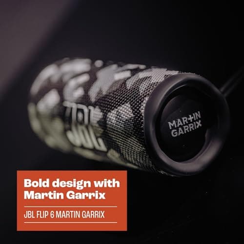 JBL x Martin Garix Flip 6 Portable Bluetooth Speaker, Deep Bass and JBL Original Pro Sound, IP67, 12 Hours Playtime, Light Grey - Image 4
