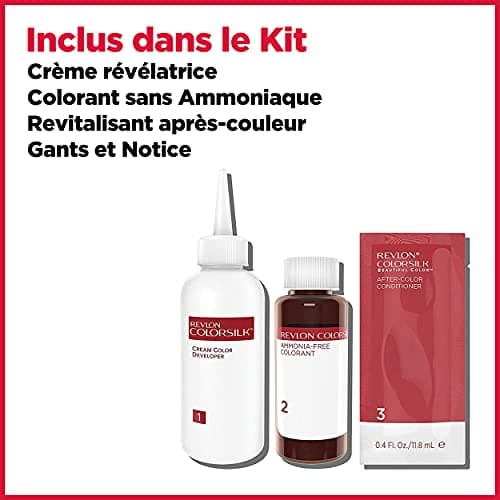 Revlon Colorsilk Beautiful Color, Coloration Permanente, Kératine et Acides Aminés de Soie, couvre 100% des Cheveux Blancs, 53 Auburn Clair - Image 6