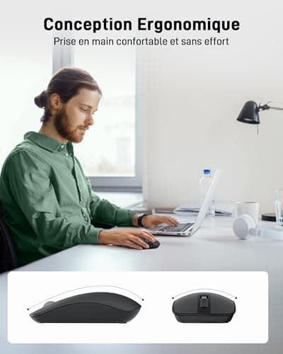 acer Wireless Mouse, 2.4GHz Optical Mouse with 4 Programmable Buttons 1600 DPI Ambidextrous and Ergonomic, Connection or Receiver USB Multi Devices for PC/Computer/Phone/Tablet - Image 6
