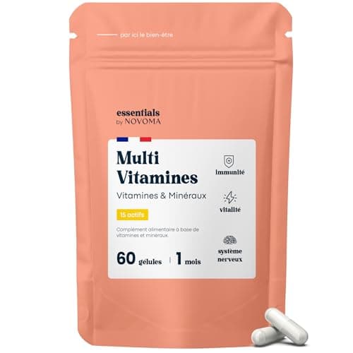 Multivitamins and Minerals, 15 Essential Nutrients, Vitamins A B C D E + Magnesium & Zinc, Immunity & Energy, 60 Vegan Capsules, 1 Month Cure, Made in France, Essentials by Novoma - Image 3