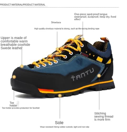 SANANG Men's Outdoor Hiking Shoes, Sport Leather Mountaineering Trekking Hunting Sports Shoes - Image 5
