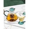 Pyrex Theme with Infuser - Safe, Small Aesthetic Teapot for One or Two Cups - 500 ML 16.9 oz (Colour: Clear),B - Image 7