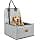 VEVOR Dog Car Seat Small 12kg Dog Booster Seat with Support Frame Safety Clip On Leash Cotton Padding Pet Bed Grey - Image 2