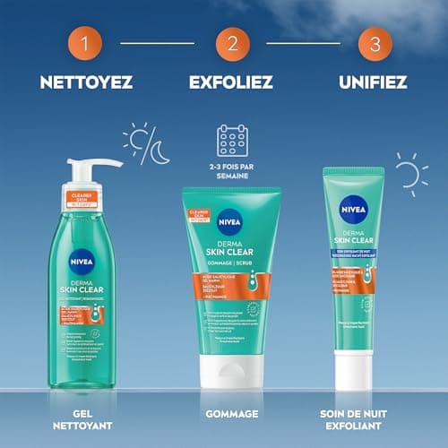 NIVEA Derma Skin Clear Face Scrub (1 x 150 ml) - Exfoliating Face Treatment for Blackheads - Exfoliating with Salicylic Acid & Niacinamide - Face Wash for Blemished Skin - Image 8