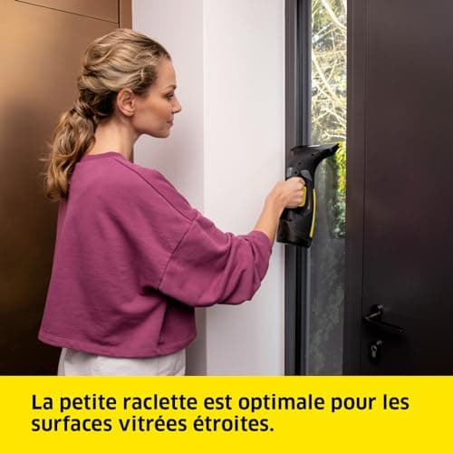 Kärcher WV 2 Black Edition Window Cleaner, Battery Life: 35 min, LED Display, 2 Squeegees, Sprayer with Microfibre, 20 ml Concentrated Glass Cleaner - Image 6