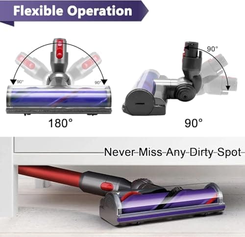 Brush Head Compatible with Dyson V7 V8 V10 V11 V15 Vacuum Cleaner Electric Brush Replacement for Dyson SV10 SV11 SV12 SV14 for Carpet and Hard Floor Replacement Part 967483-04 - Image 4