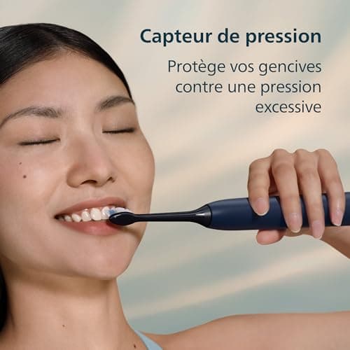 Philips Sonicare 5500 - Brosse à dents électrique sonique avec 2 modes, Alerte de pression, EasyStart, SmarTimer et BrushPacer, Bleu marine, modèle HX7113/01 - Image 7